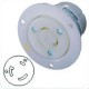 Hubbell HBL2316 NEMA L5-20 Flanged Female Outlet - White