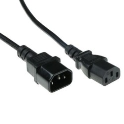 Extension Power Cable C13 to C14M to F black, 1.