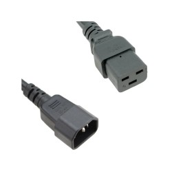 Power Cord C14 to C19 black, 1m