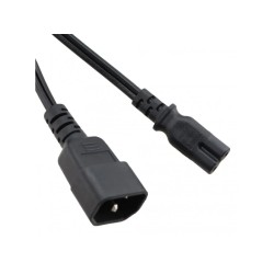 Power Cord C14 to C7 black, 1m