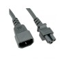 Power Cord C14 to C5 black, 1.