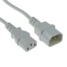 Power Cord IEC 60320 C14 Male to C13 Female white RAL9010, 1.