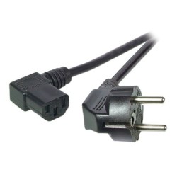 Power Cable Schuko recht to C13 90 graden black, 2m