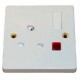 India BS546 5 Amp 250 Volt White Panel Mount Wall Socket -