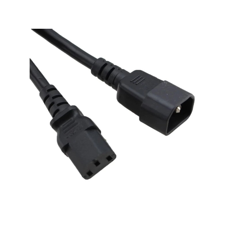 C14 Male to C5 Female 1.0 Meter 2.5 Amp 250 Volt 18/3 SJT Black