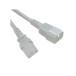 Power Cord C14 to C13 white, 2m