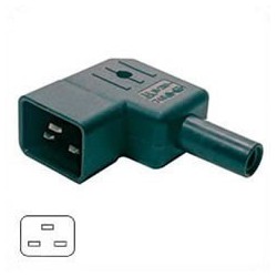 AC Plug IEC 60320 C20 Male Left Angle 16 Amp 250 Volt Straight
