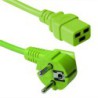 Power Cable Schuko 90 graden to C19 180 graden green, 1.