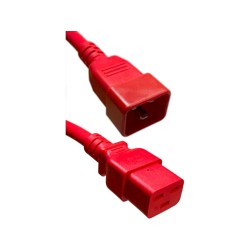 C20 to C19 Red 1,5 m, 16a/250v, H05VV-F3G1.5 Power Cord