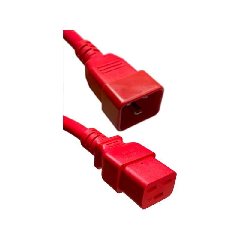 Red Power Cord C14 Male to C13 Female 2.5 Meters 10 Amp 250