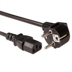 Power Cable CEE7 7 haaks to C13 180 graden black, 2m