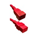 Red Power Cord C14 Male to C13 Female 3.0 Meters 10 Amp 250