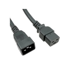 C20 to C19 Black 3,0 m, 16a/250v, H05VV-F3G1.5 Power Cord