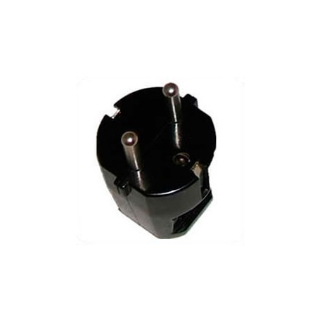 Schuko CEE 7/7 16 Amp 250 Volt Black Straight Entry Male Plug -