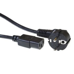 Power Cord Schuko CEE 7 7 Down Male to C13 Female black, 1.