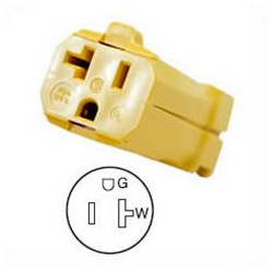 Hubbell HBL5369VY NEMA 5-20 Female Connector - Valise, Yellow