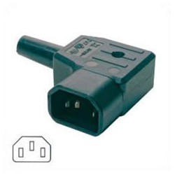 AC Plug IEC 60320 C14 Male Right Angle 10 Amp 250 Volt Straight