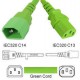 Green Power Cord C14 Male to C13 Female 1.2 Meter 10 Amp 250