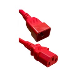 C20 to C13 Red 3,0 m, 10a/250v, H05VV-F3G1,5 Power Cord