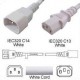 White Power Cord C14 Male to C13 Female 0.8 Meter 10 Amp 250