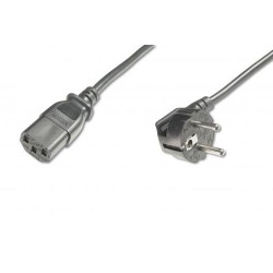 Power Cord CEE 7 7 90 graden to C13 black, 1.
