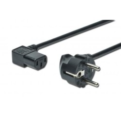 Power Cord CEE 7 7 to C13 90 graden black, 1.