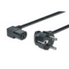 Power Cord CEE 7 7 to C13 90 graden black, 1.