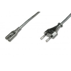 Power Cord Euro to C7 black, 1.