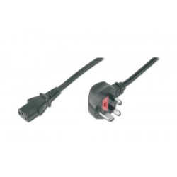 Power Cord UK plug 90 graden to C13 black,1.