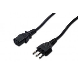 Power Cord Italy plug to C13 black, 1.