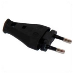 Euro CEE 7/16 2.5 Amp 250 Volt Black Straight Entry Male Plug -
