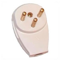 Israel SI-32 16 Amp 250 Volt White Down Angle Entry Male Plug