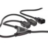 Power Cord splitter cable C14 to 2x C13 black, 1.
